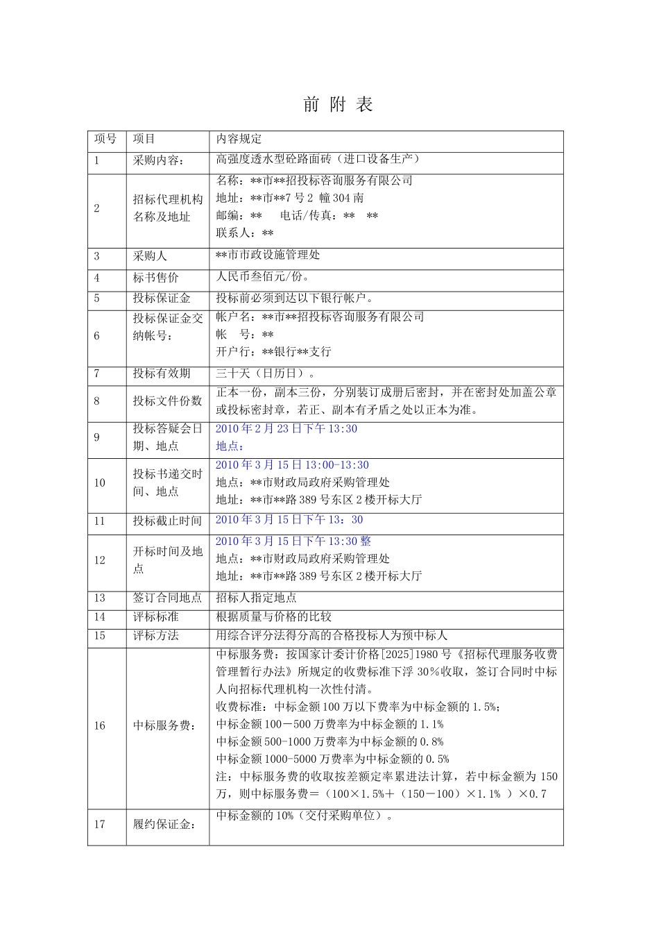 高强度透水型混凝土路面砖采购招标文件_第3页