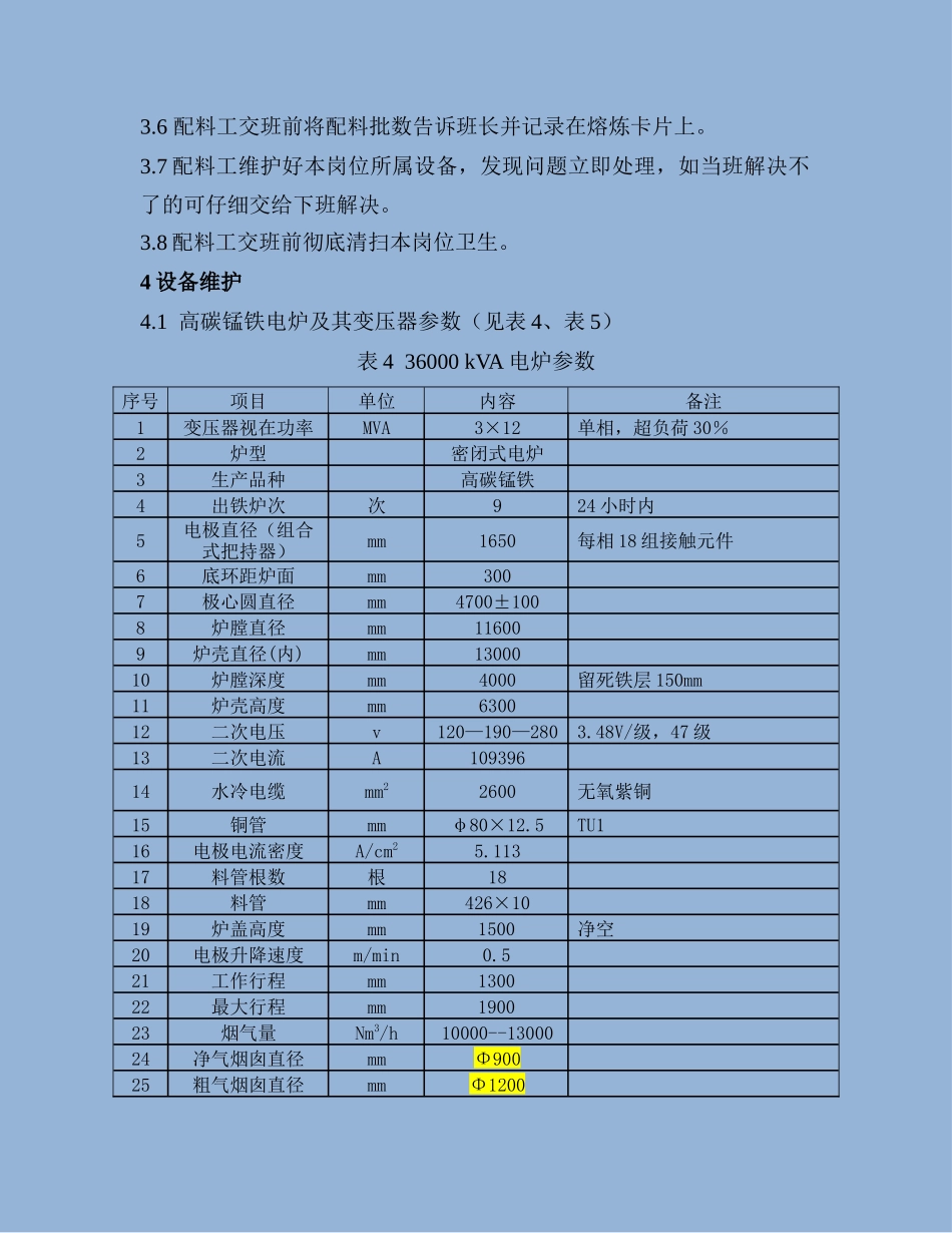 高碳锰铁技术操作规程_第3页