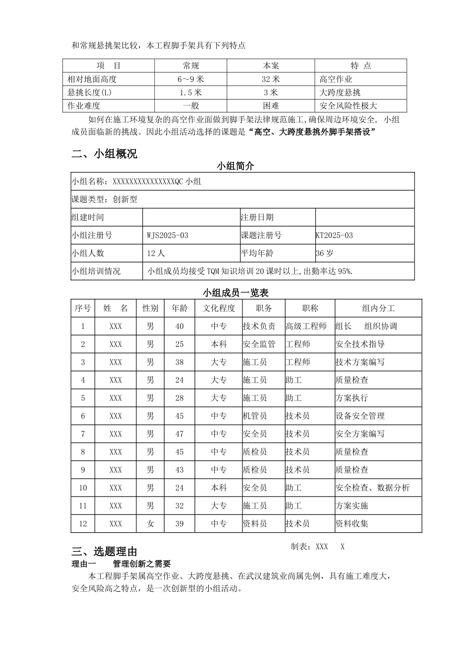 高空、大跨度悬挑外脚手架搭设QC方案_第2页