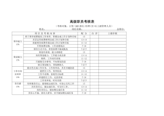 高级职员考核表