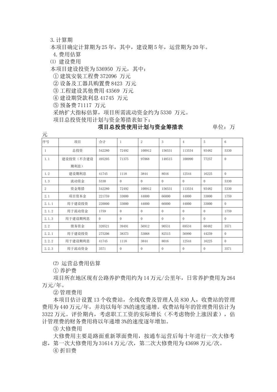 高速公路建设项目财务分析_第2页
