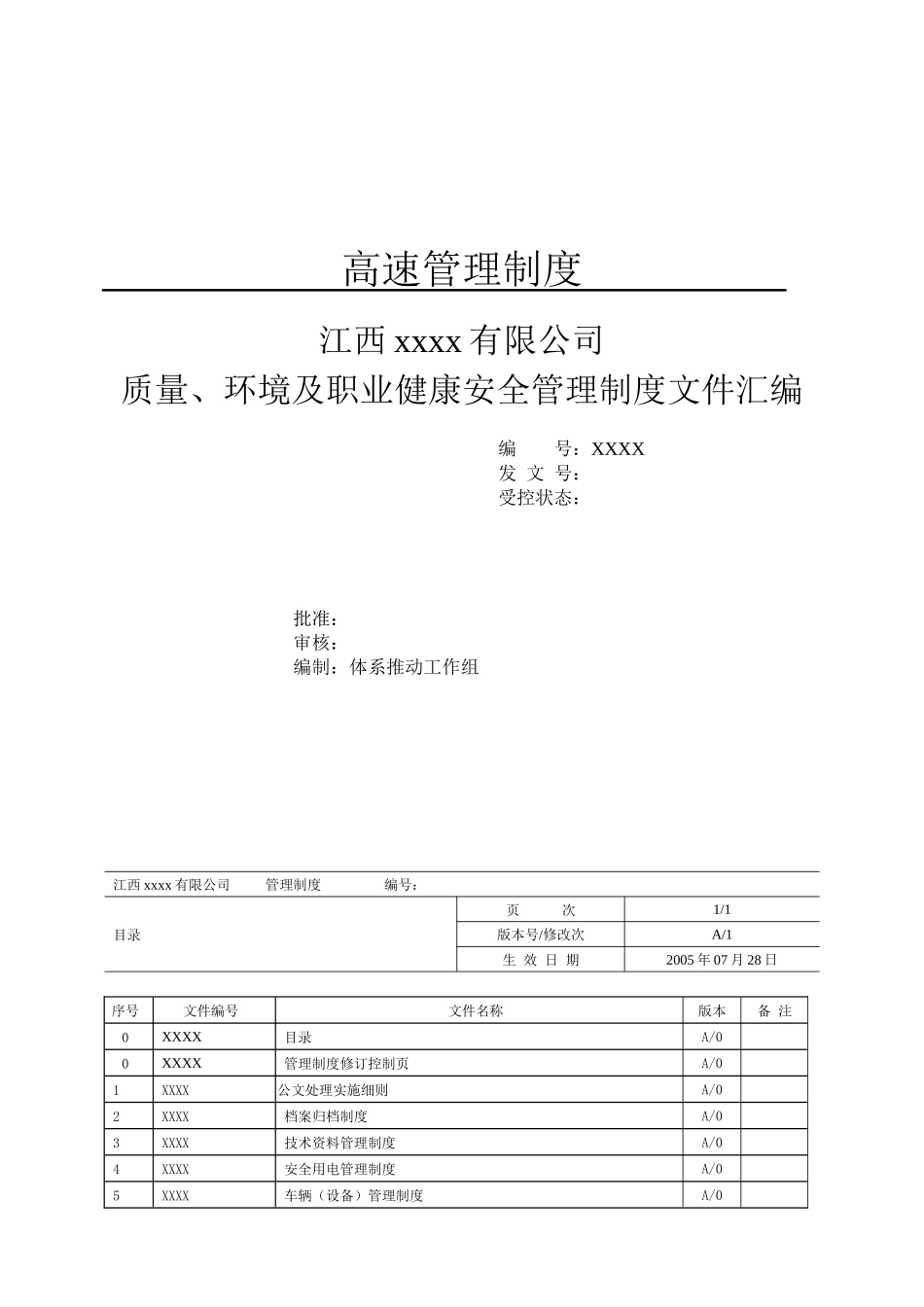 高速公路股份公司管理制度-secret_第1页