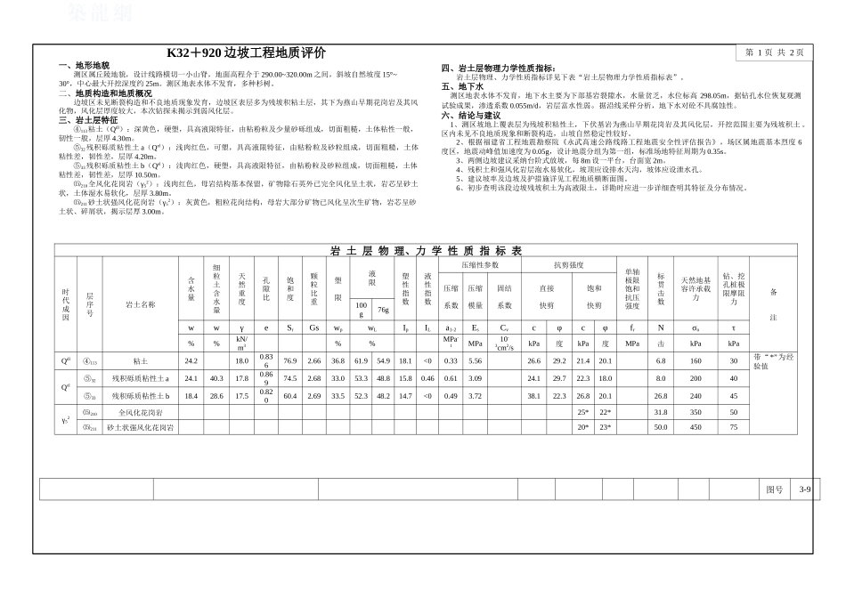 高速某边坡工程地质报告_第1页