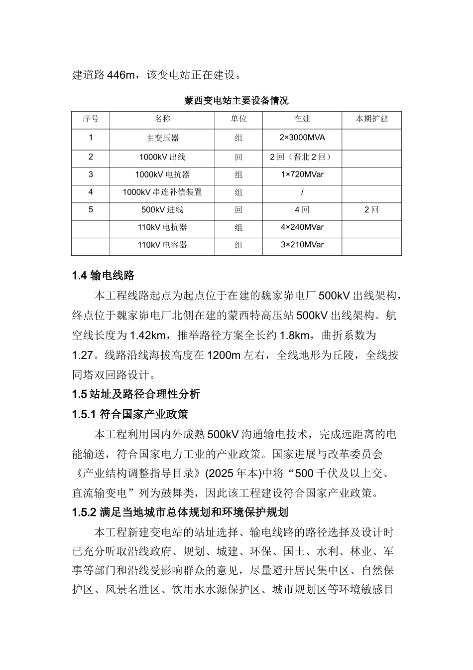 魏家峁电厂送出工程环境影响报告书简本公示_第3页