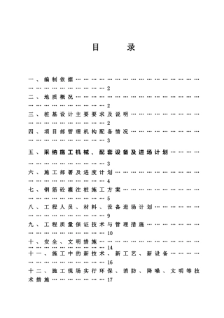 鼎盛佳园B座桩基工程施工组织设计