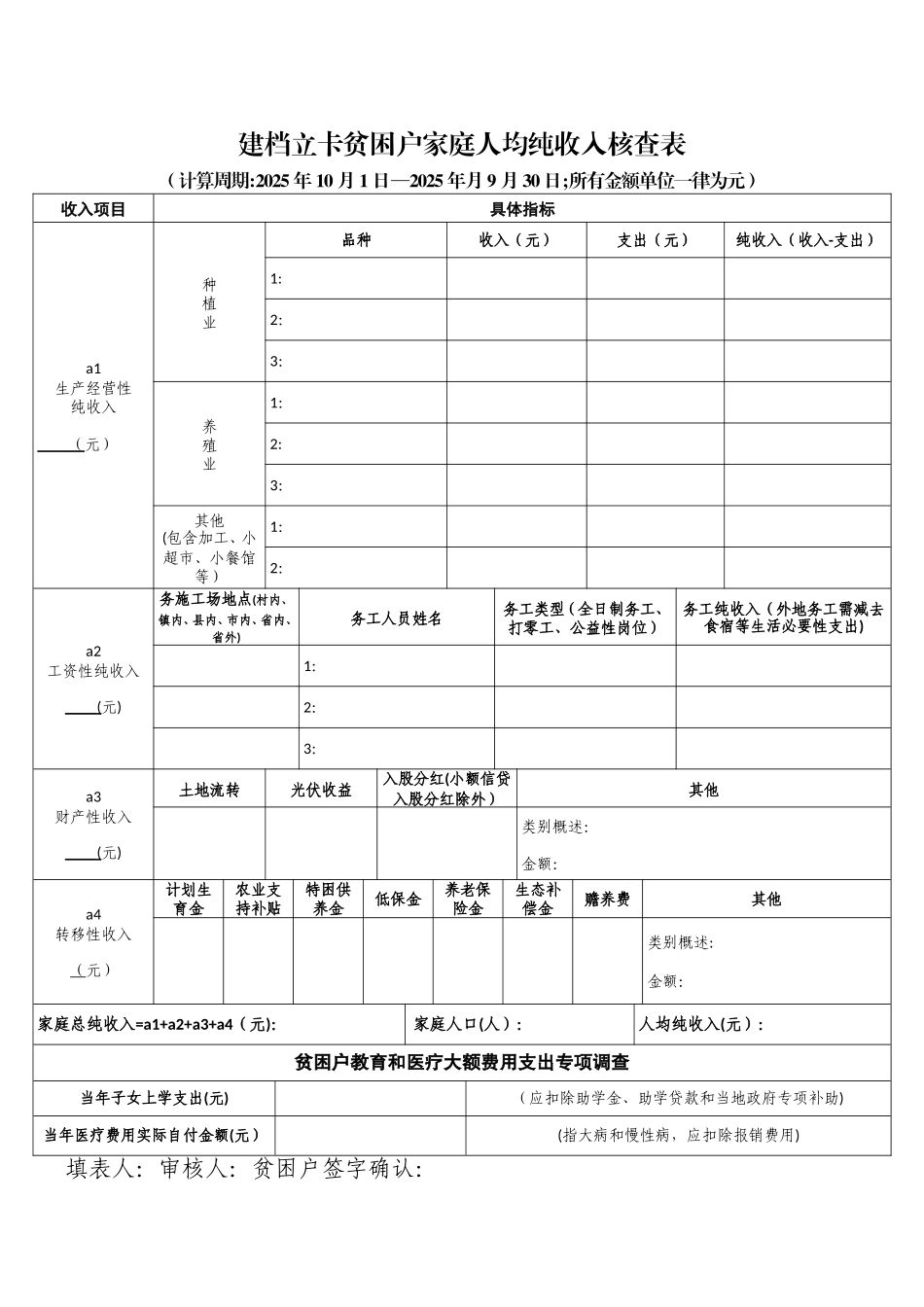 1-家庭人均纯收入核查表_第1页