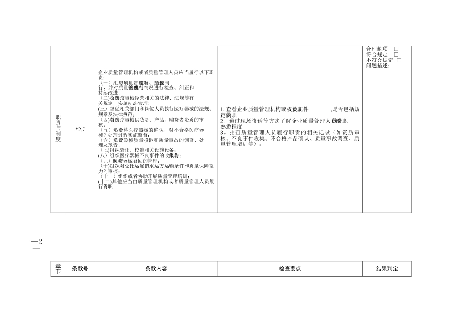 18年最新北京市《医疗器械经营质量管理规范》现场检查评定细则_第2页