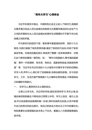 1“青年大学习”心得体会