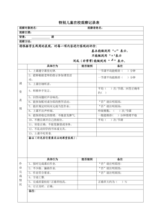 1、特殊儿童在校观察记录表