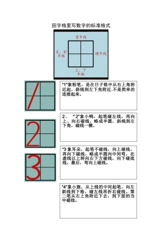 1到10数字的标准写法