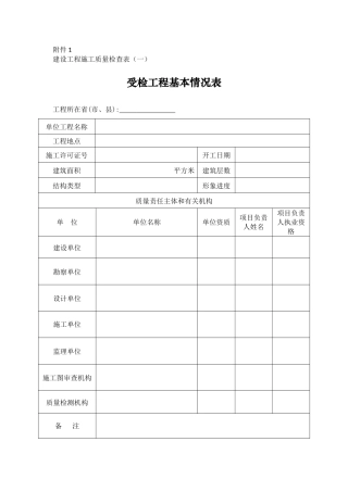 1建设工程施工质量检查表