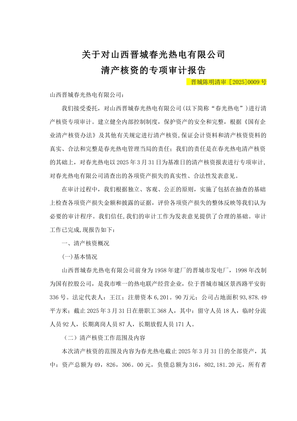 2-2025清产核资审计报告_第1页