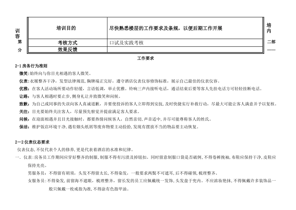 2.楼层服务员培训工作要求课件_第2页