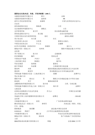 2010各界名人联系表
