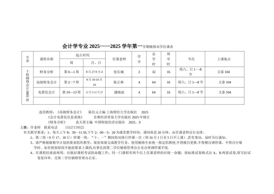 2025-2025-1会计双学位课表_第3页