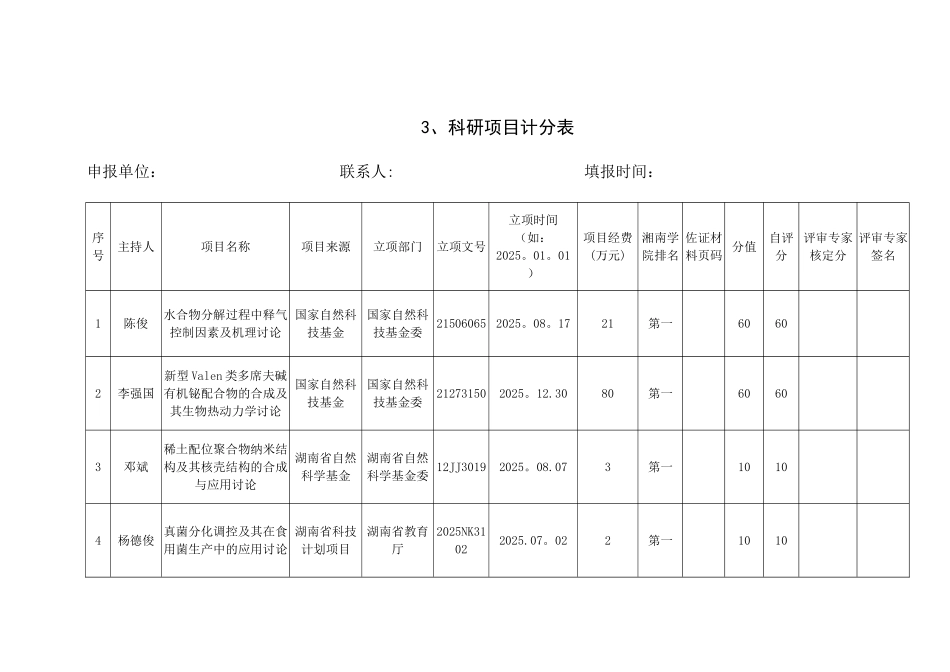 2025-2025年度湘南学院科研工作先进单位量化计分表_第3页