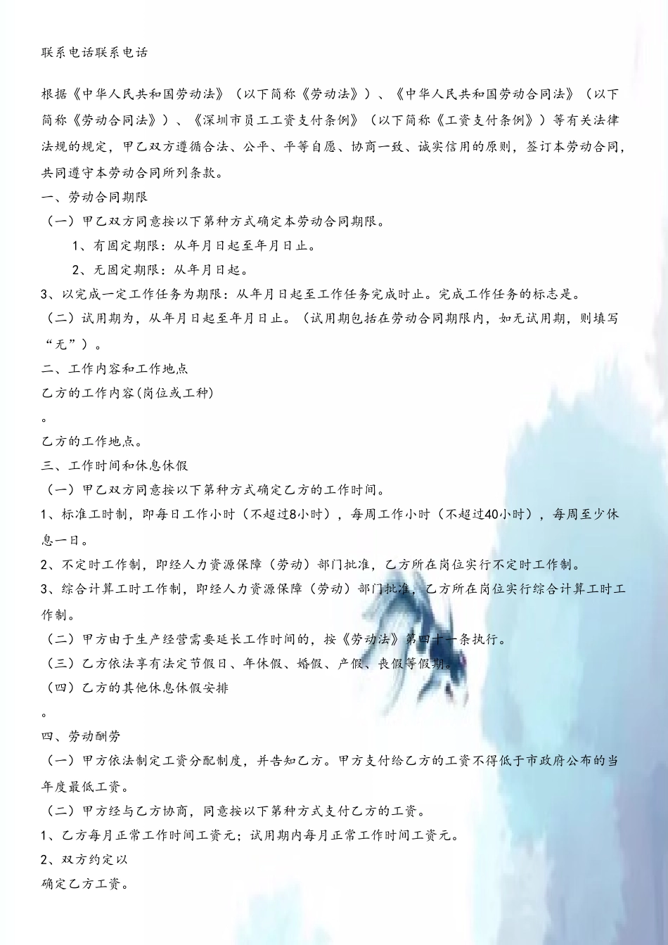 2025-2025深圳劳动合同范文_第3页