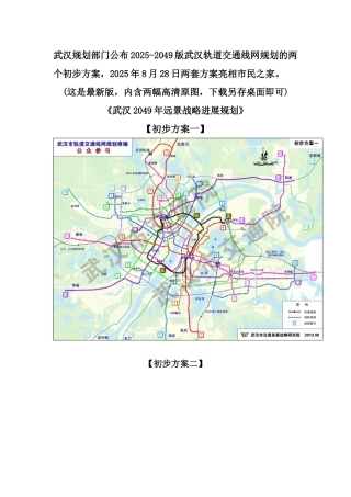 2025-2049武汉地铁武汉轨道交通线网规划两方案【最新版】