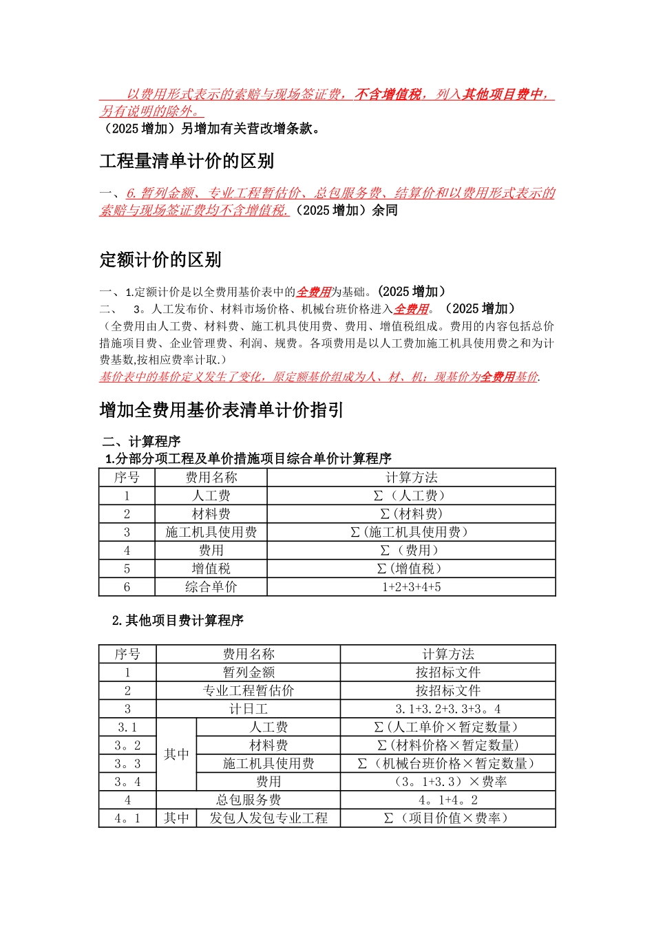 2025与2025费用定额主要差别_第2页