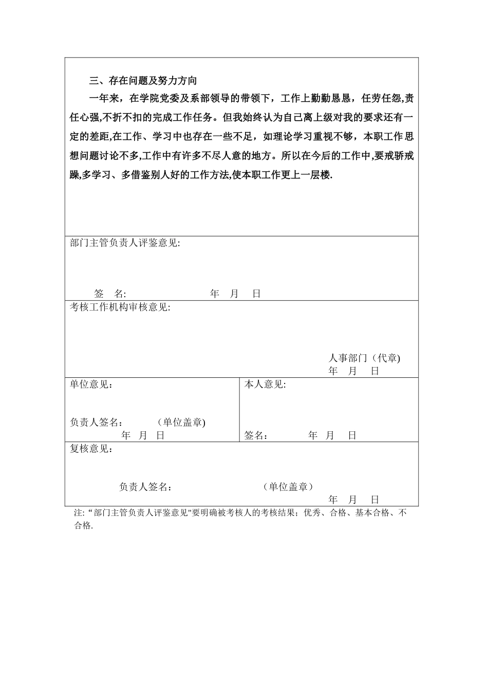 2025事业单位工作人员年度考核登记表_第2页