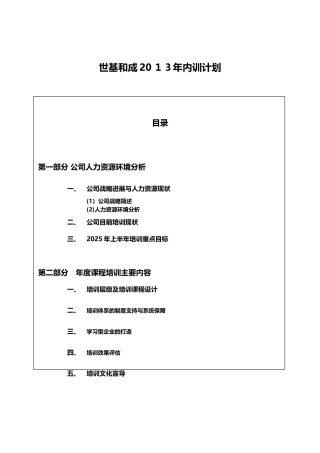2025公司内训计划课件
