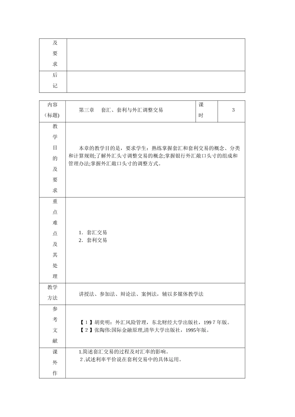 2025国际金融实务教案_第3页