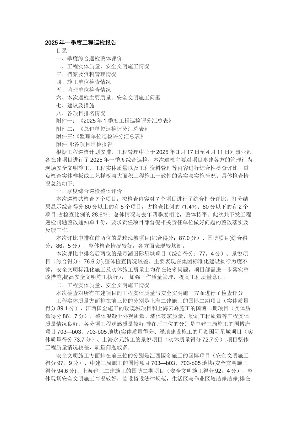 2025年一季度工程巡检报告_第1页