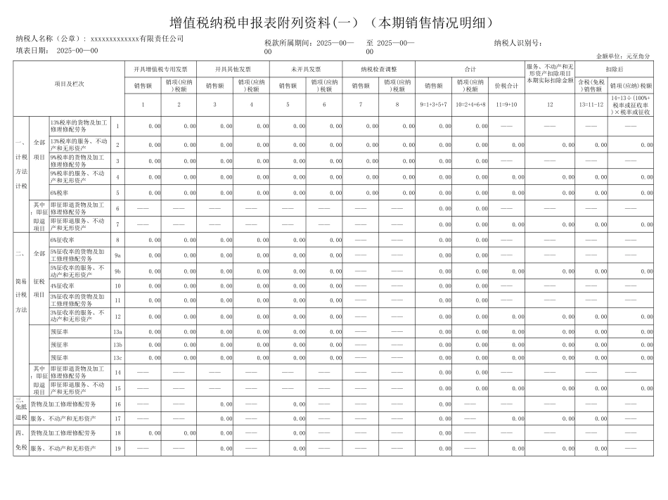 2025年一般纳税人增值税纳税申报表_第2页