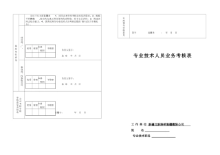 2025年专业技术考核表