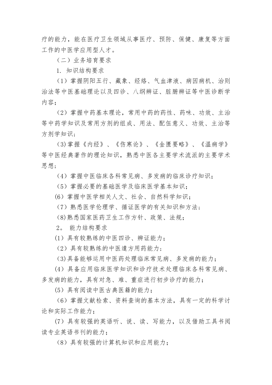 2025年中医学专业人才培养方案_第3页