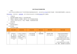 2025年企业文化活动方案