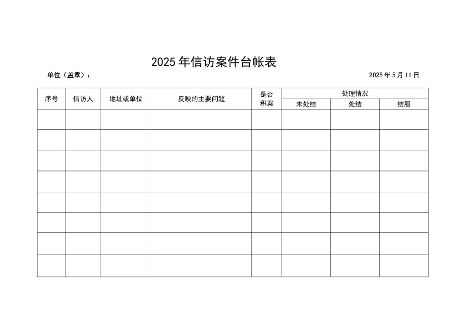 2025年信访案件台帐表_第1页
