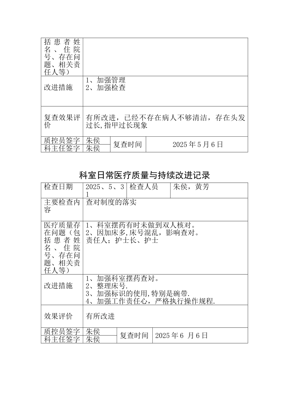 2025年医疗质量持续改进检查表_第3页