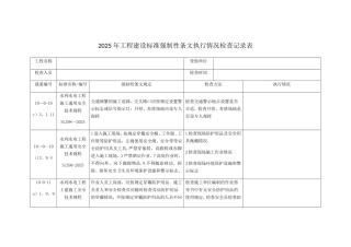 2025年工程建设标准强制性条文执行情况检查记录表