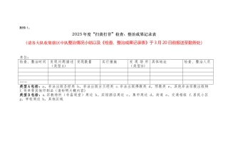 2025年度“扫黄打非”检查、整治成果记录表