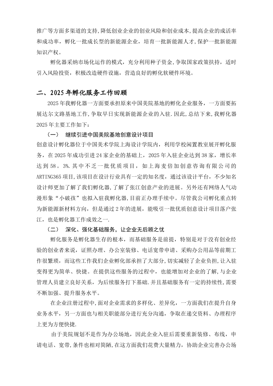 2025年度孵化器年度工作总结_第2页