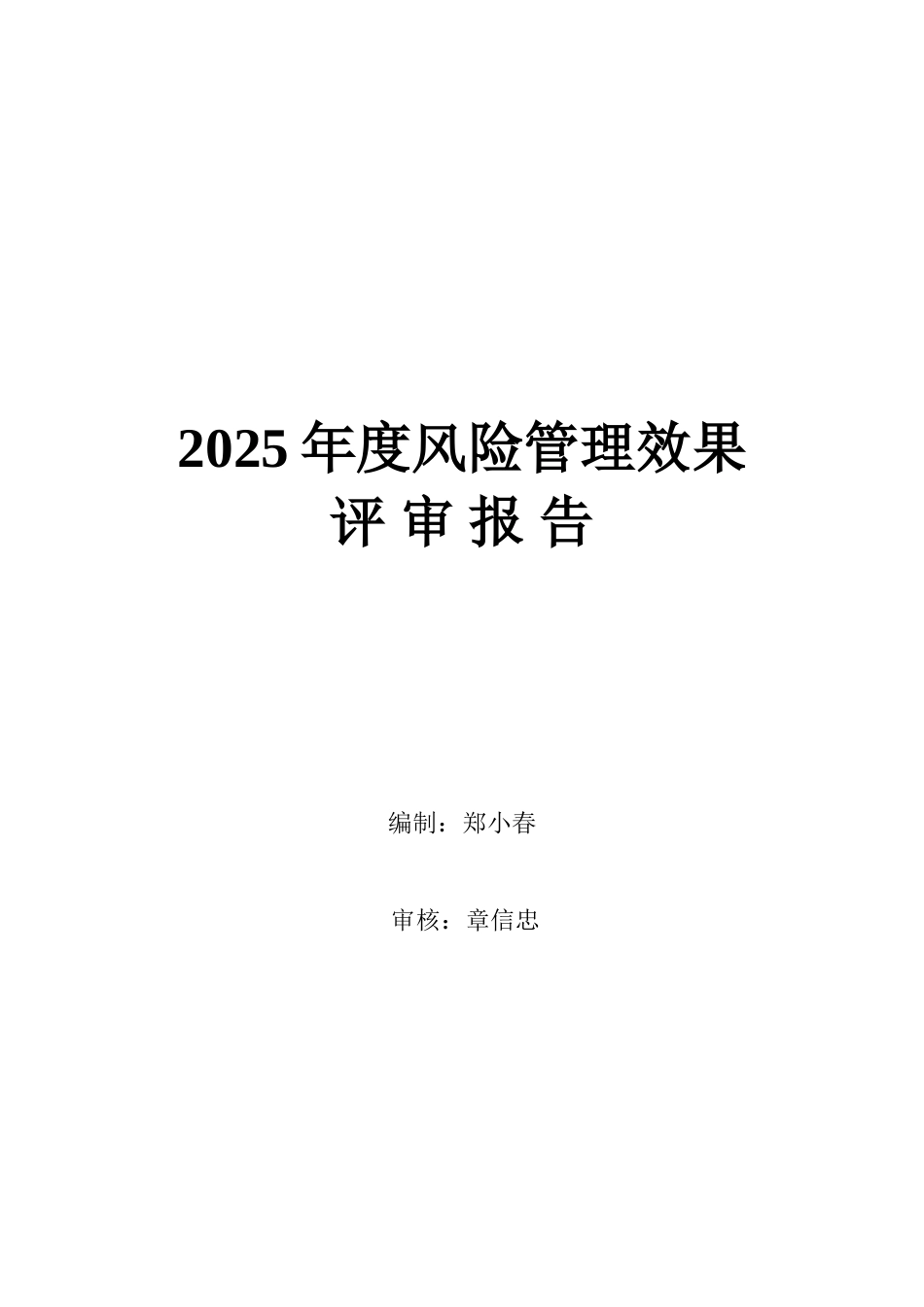 2025年度风险控制效果评价报告_第1页