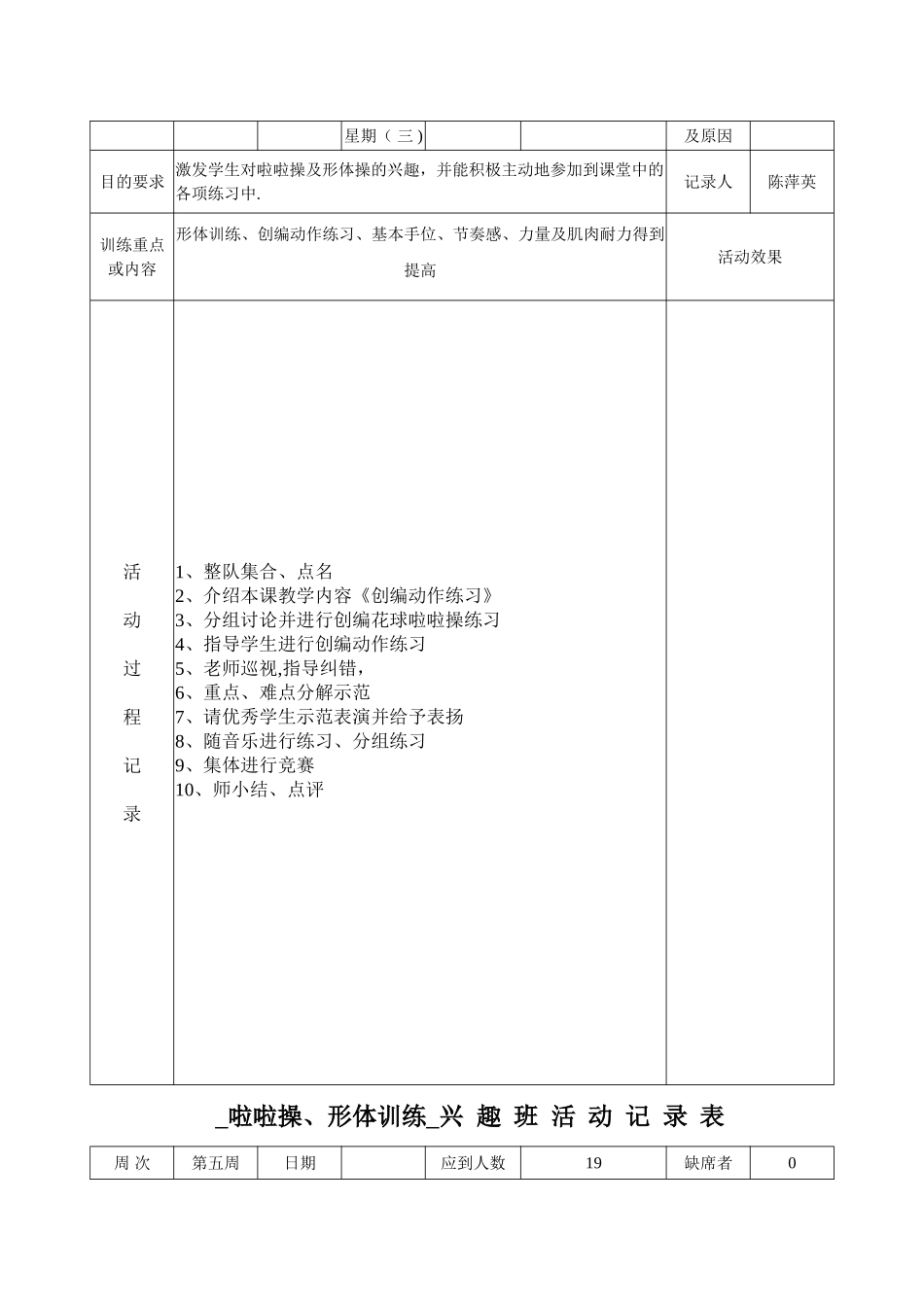 2025年秋啦啦操兴趣班活动记录表—_第3页