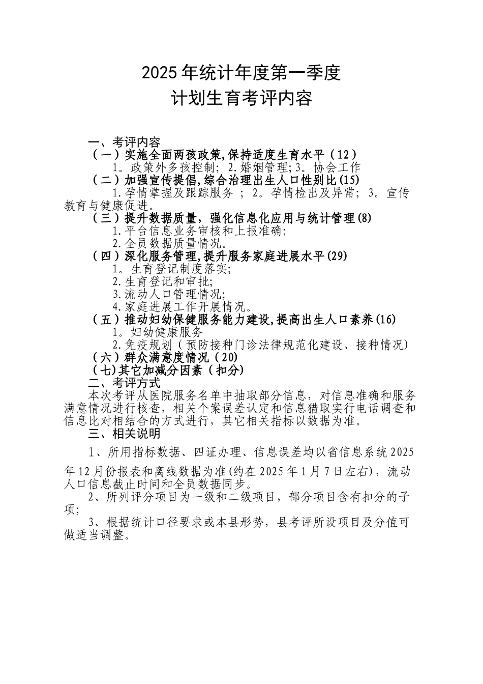 2025年第一季度考评内容_第1页