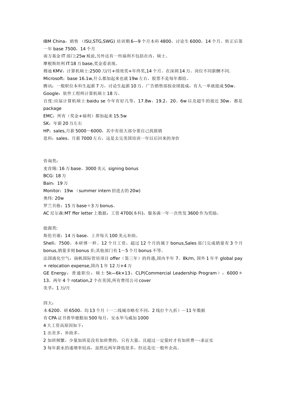 2025年薪酬参考---主要行业与知名公司_第2页