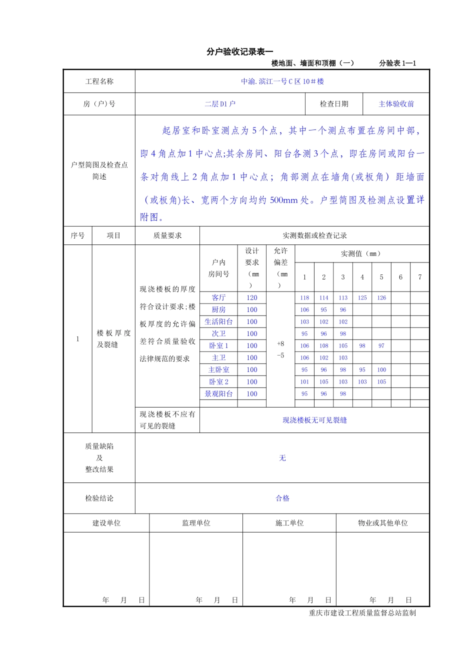 2025年重庆市住宅工程质量分户验收表格_第3页