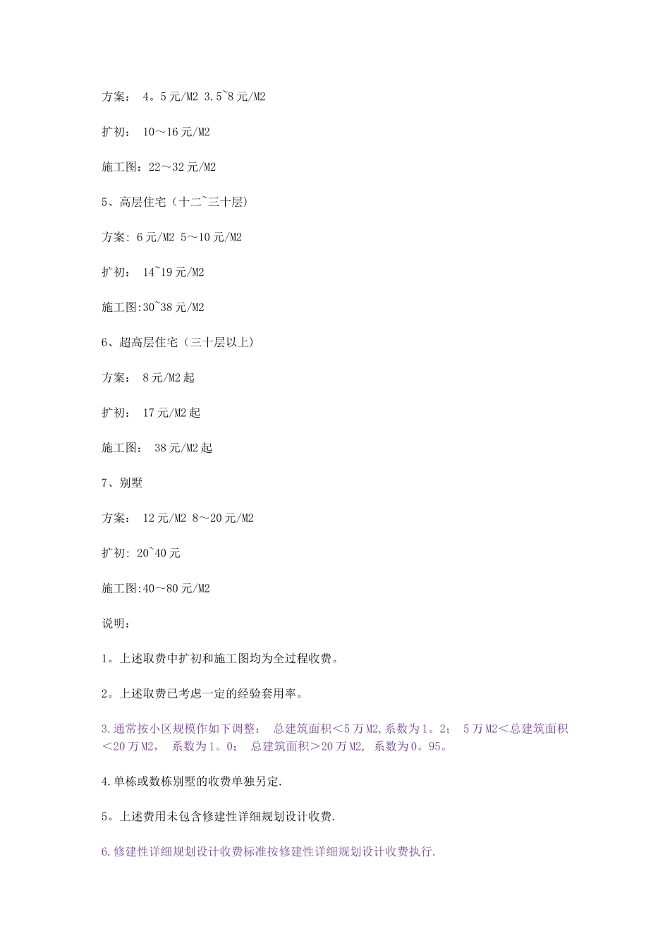 2025建筑设计收费参照标准_第2页