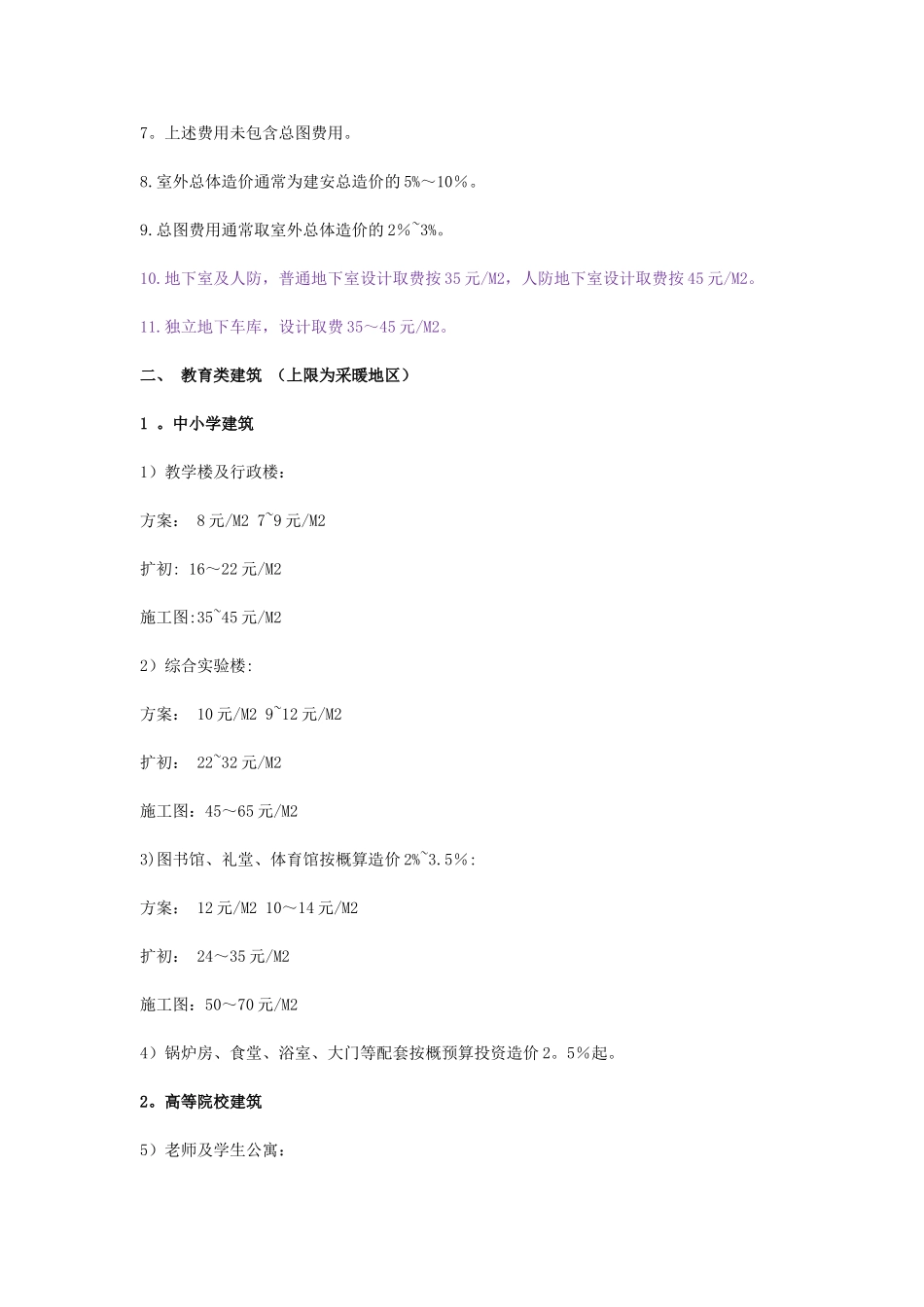 2025建筑设计收费参照标准_第3页