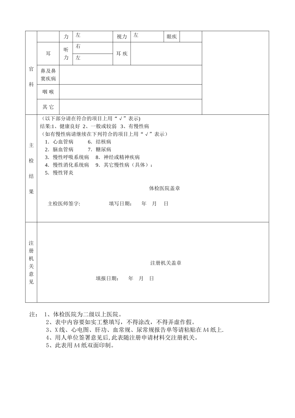 2025执业医师注册健康体检表_第2页