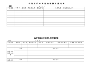 2025校车营运线路情况登记表