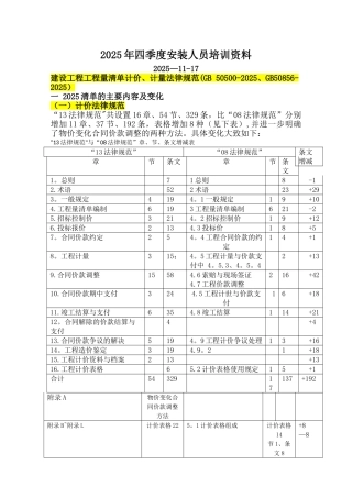 2025清单计价计量规范