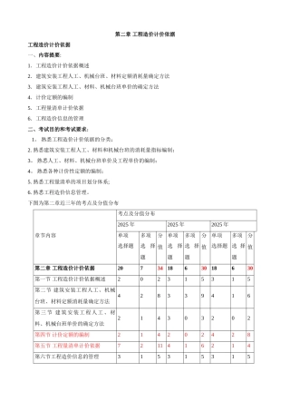 2025造价师冲刺《工程造价计价与控制》第2章工程造价计价依据
