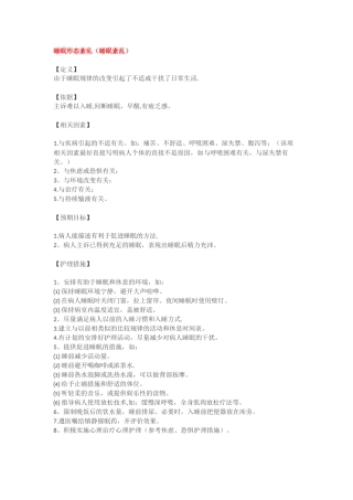 20个常用护理诊断