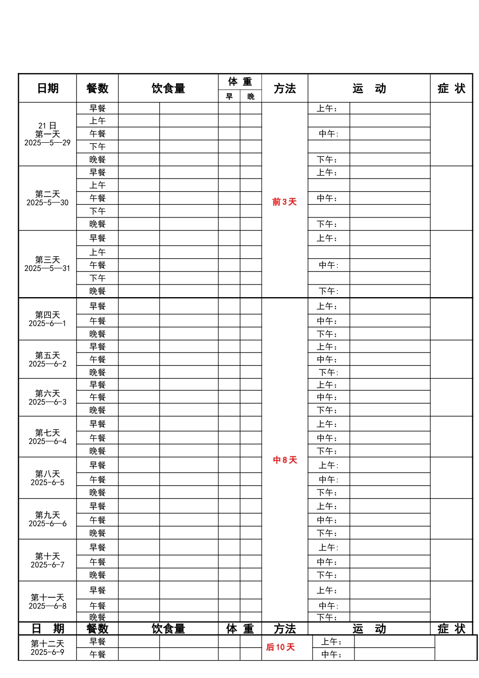 21天减肥法-带计划表格_第1页