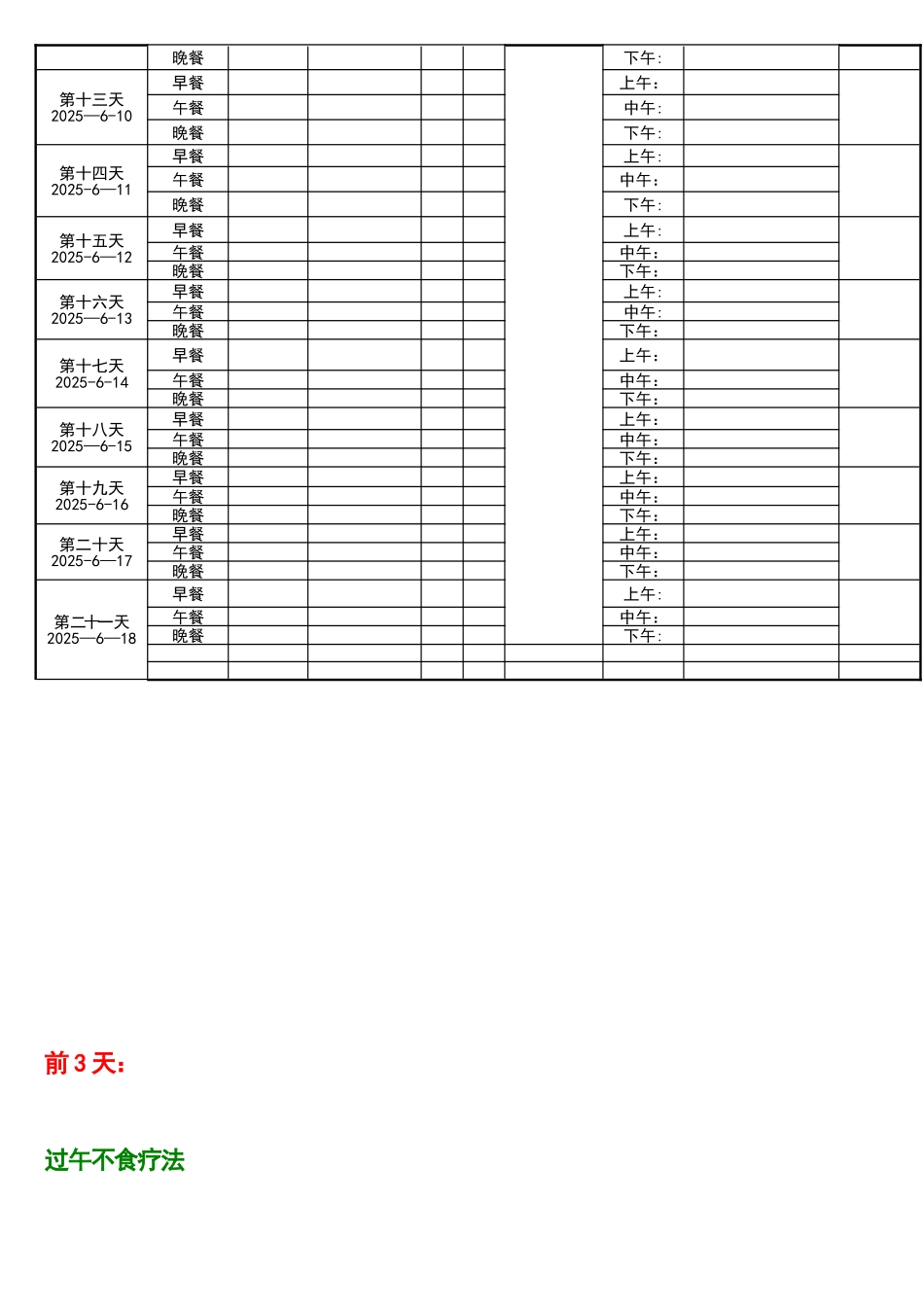 21天减肥法-带计划表格_第2页